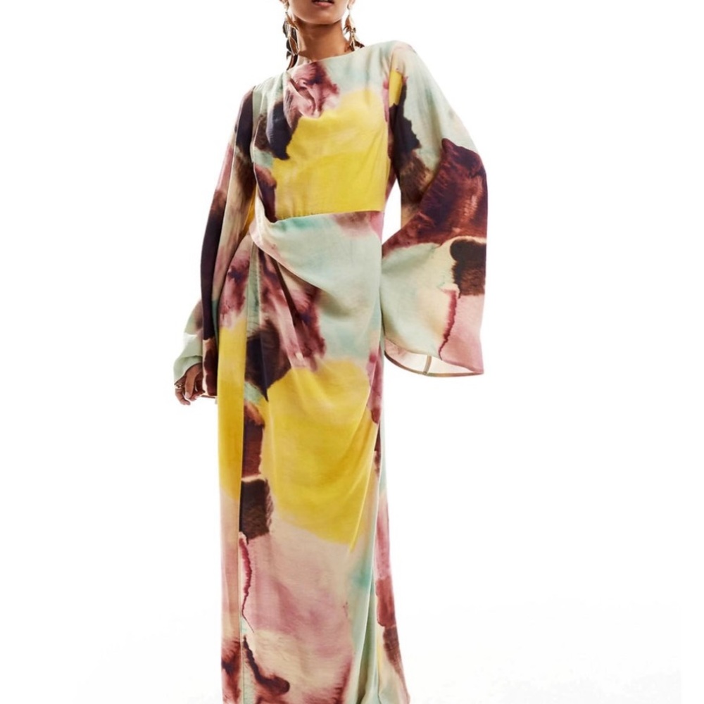 Multicolor Abstract Maxi Dress